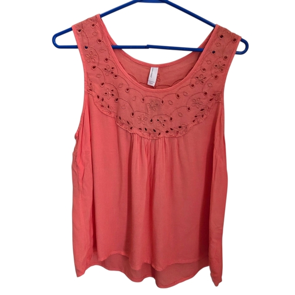 ⭐️Vera Moda Peach Embellished Relaxed Tank Top Size Med - Picture 1 of 8